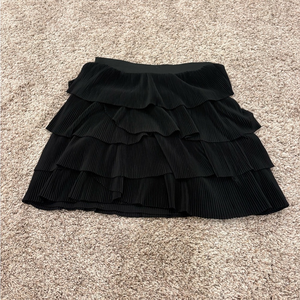 H&M Black Bubble Mini Skirt with Ruffled Tiers